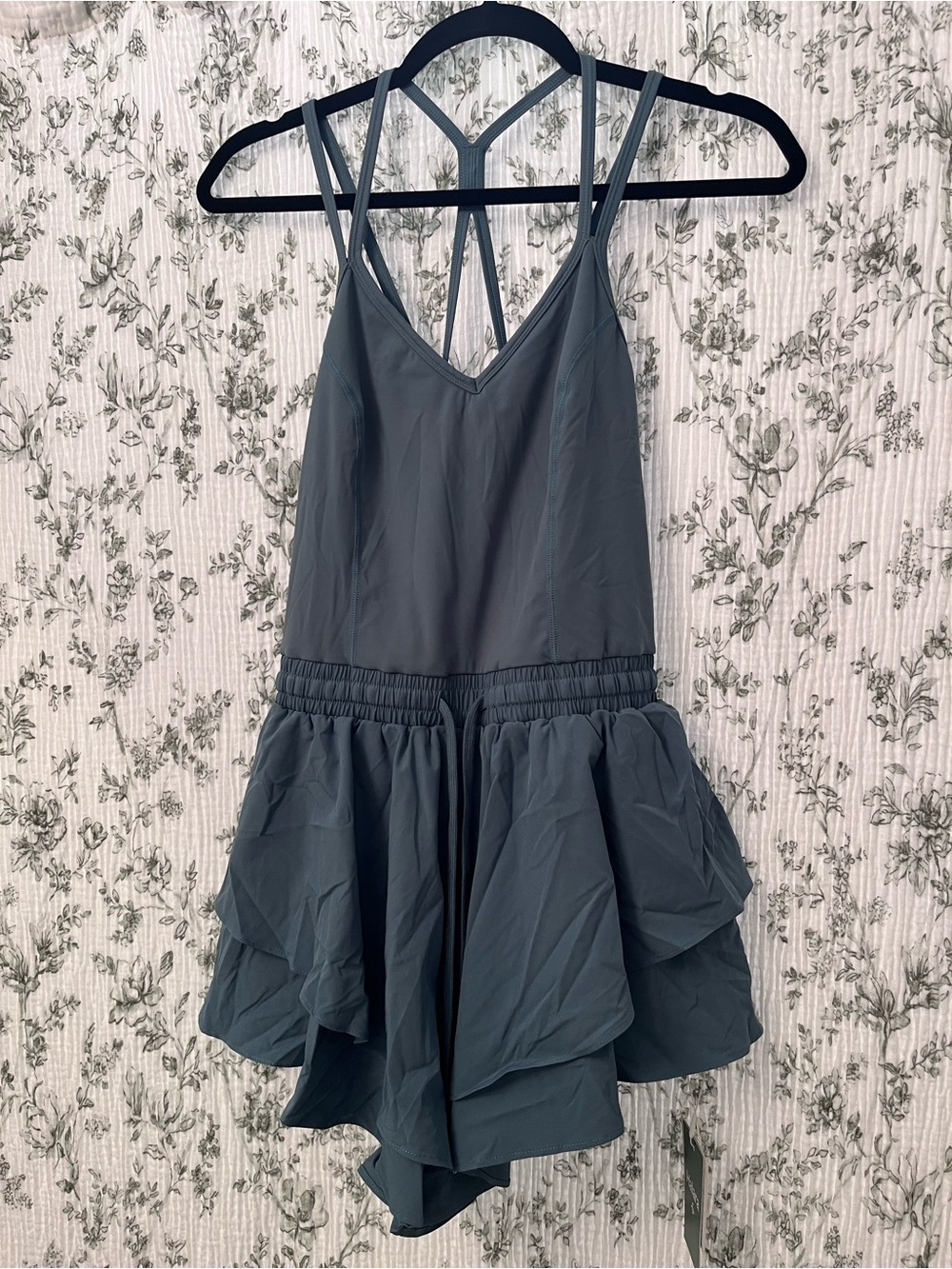 NWT Breezeful™ Double Straps Drawstring Layered 2-in-1 Quick Dry Yoga Romper